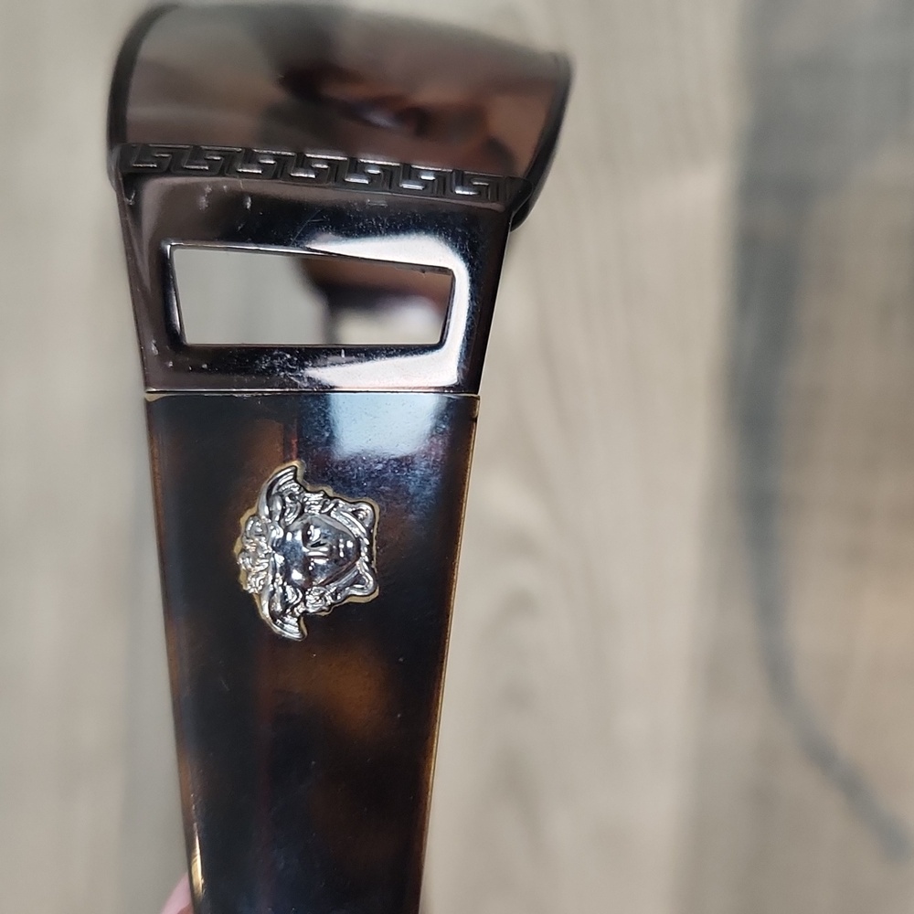 Versace Vintage Brown Tortoiseshell Mirror Rectangular Sunglasses‎ - Picture 5 of 15